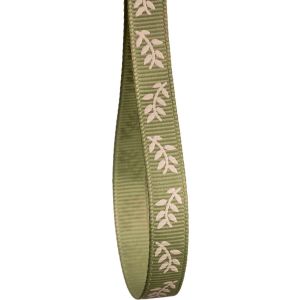 9mm Sage Green Fern Print Grosgrain Ribbon