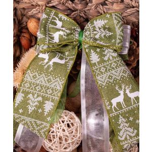 Large Hand Made Green Scandi Bow
