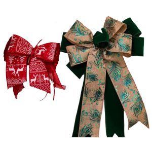 Peacock death burlap and green velvet bow