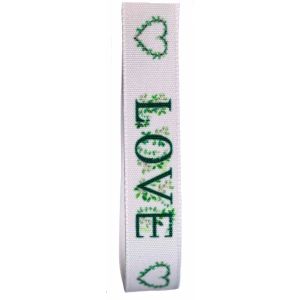 15mm Love Vine Print Rustic Taffeta Ribbon