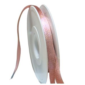 10mm x 20m Rose Gold Woven Lurex Style Ribbon