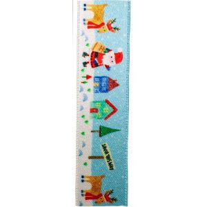 North Pole Satin Christmas Ribbon 25mm by Berisfords Ribbons Article 80913
