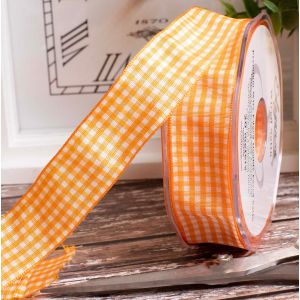 Orange Gingham Ribbon