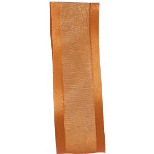 25mm orange satin edged sheer ribbon