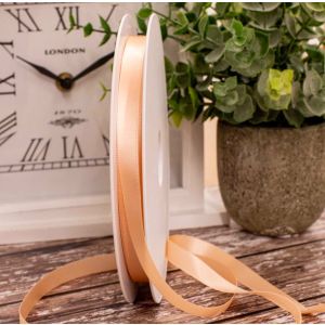 10mm peach bulk satin ribbon by Berisfords Ribbons