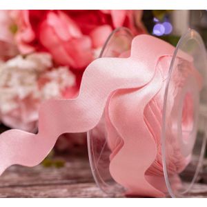 30mm Pink Satin Ric Rac By Berisfords Ribbons