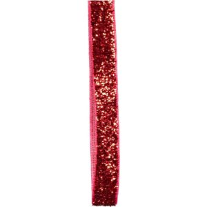 Red Glitter Velvet Ribbon