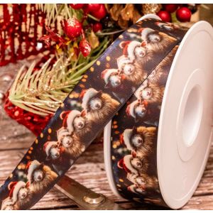Santas Flock - Christmas Ribbon 25mm