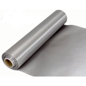 29cm Wide Silver Cut Edged Satin Fabric