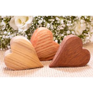 Wooden Heart In Hessian Gift Bag