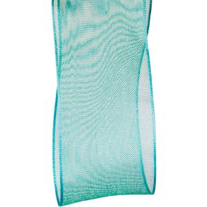 Wired Edged Sheer Ribbon - Turquoise 25mm, 40mm & 60mm Widths