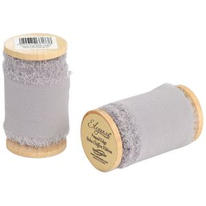 50mm Grey Chiffon frayed edge ribbon