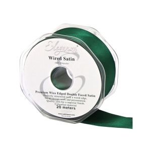 Forest green Wired Satin Ribbon