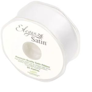 white double satin ribbon by Oaktree