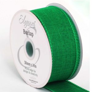 Wired Edged Burlap 63mm & 38mm Col; Emerald