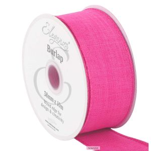 Wired Edged Burlap 63mm & 38mm Col; Shocking Pink