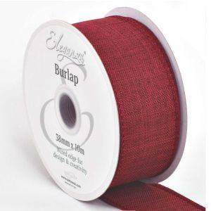 Wired Edged Burlap 63mm & 38mm Col; Burgundy