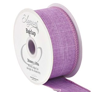 Wired Edged Burlap 63mm & 38mm Col; Lilac