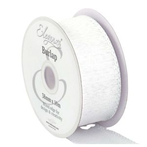 Wired Edged Burlap 63mm & 38mm Col; White