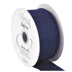 Wired Edged Burlap 63mm & 38mm Col; Navy