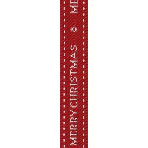 Merry Christmas Ribbon By Berisfords Ribbons Woven In Red & White Article 43591