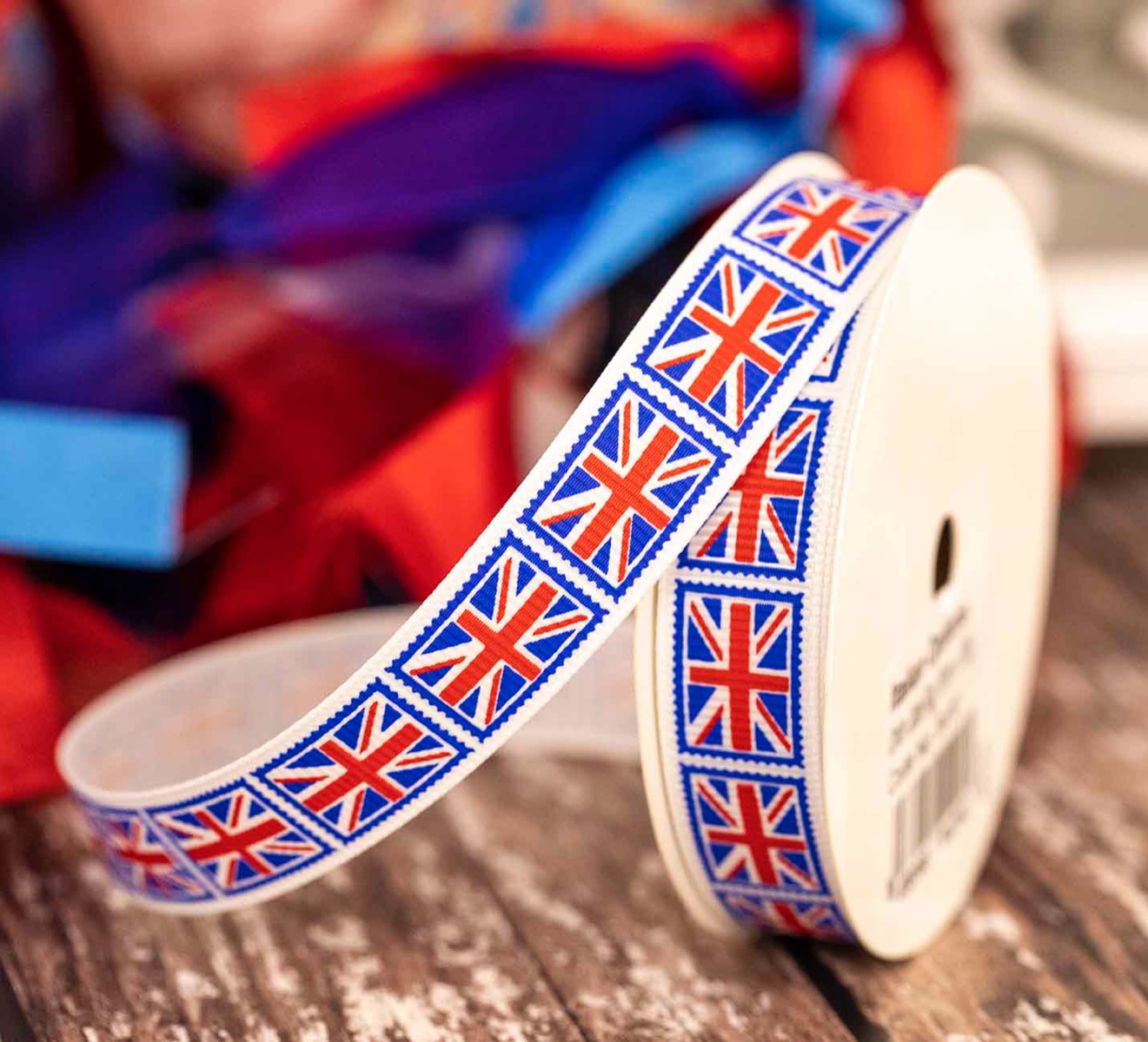 Union Jack Grosgrain Ribbon 16mm